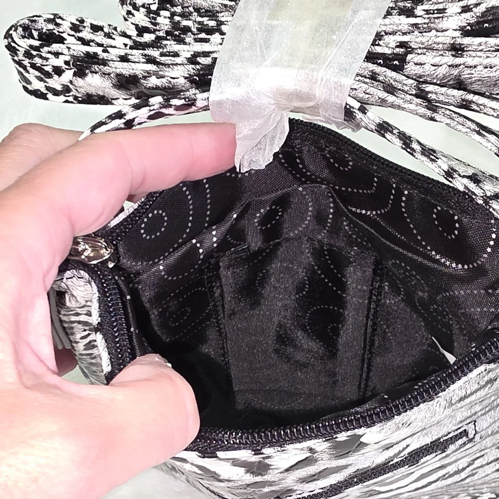 Candie's Black and White Snow Leopard Cheetah Print Vegan Crossbody Bag